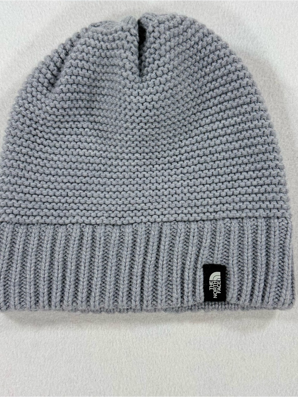The North Face Women's Gray Purrl Stitch Beanie Knit Hat One Size